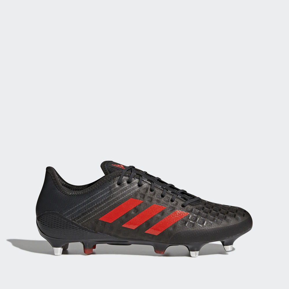 Adidas Predator Malice Control Sg - παπουτσια ραγκμπι ανδρικα - Μαυρα/Ανοιχτο Καφε/Κοκκινα,Μέγεθος: